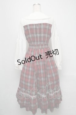 画像2: axes femme POETIQUE / チェックフリルレディワンピース  赤 S-25-05-16-040-AX-OP-AS-ZS