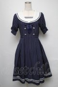 axes femme POETIQUE / ストライプセーラーワンピース  紺 S-25-05-16-041-AX-OP-AS-ZS