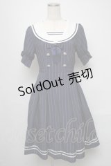 axes femme POETIQUE / ストライプセーラーワンピース  紺 S-25-05-16-041-AX-OP-AS-ZS