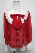 Angelic Pretty / シフォン切替ピンタックブラウス  赤 S-25-05-19-015-AP-BL-HR-ZS