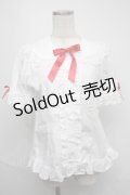 Angelic Pretty / ハートレース半袖ブラウス  シロ×アカ S-25-05-19-002-AP-BL-SZ-ZS