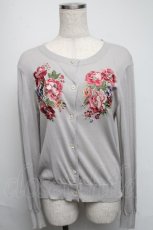 画像1: 【SALE】Jane Marple Dans Le Salon / Flower parlour EMBカーディガン  グレー S-25-05-19-033-JM-TO-AS-ZT042 (1)