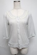 Emily Temple cute / ラメ半袖カーディガン  グレーｘシルバー S-25-05-19-034-ET-TO-AS-ZS