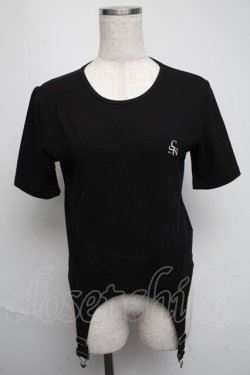 画像1: PUNK / デザイン半袖カットソー  黒 S-25-05-19-044-PU-TO-AS-ZS