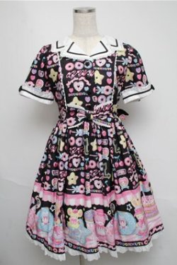 画像1: Angelic Pretty / Toy's Donut Dinerワンピース  クロ S-25-05-20-001-AP-OP-SZ-ZS