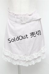 Ank Rouge / ベルト付きギンガムスカート  白ｘラベンダー S-25-05-20-040-CA-PA-HR-ZS