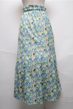 画像2: F&A / ペイントチューリップ柄マーメイドスカート  グリーン S-25-05-20-041-LO-SK-HR-ZS
