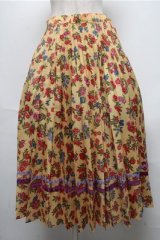 Jane Marple Dans Le Salon / Flowers of Jouy double accordion skirt  イエロー S-25-05-20-042-JM-SK-HR-ZT019