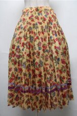画像1: 【SALE】Jane Marple Dans Le Salon / Flowers of Jouy double accordion skirt  イエロー S-25-05-20-042-JM-SK-HR-ZT019 (1)