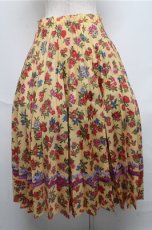 画像2: 【SALE】Jane Marple Dans Le Salon / Flowers of Jouy double accordion skirt  イエロー S-25-05-20-042-JM-SK-HR-ZT019 (2)