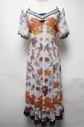 Ozz oneste / 鳳凰ｘ牡丹ptメッシュワンピース  白 S-25-05-20-1011-OO-OP-AS-ZS