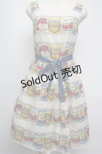 Leur Getter / フルーツラベルノースリーブワンピース  オフ S-25-05-20-1024-LU-OP-HR-ZS