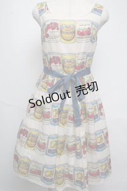 画像1: Leur Getter / フルーツラベルノースリーブワンピース  オフ S-25-05-20-1024-LU-OP-HR-ZS