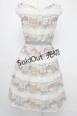 画像2: Leur Getter / フルーツラベルノースリーブワンピース  オフ S-25-05-20-1024-LU-OP-HR-ZS