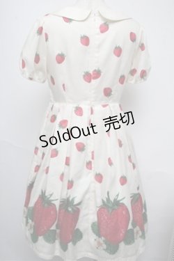 画像2: Leur Getter / ストロベリープリント袖付ワンピース  オフ S-25-05-20-1025-LU-OP-AS-ZS