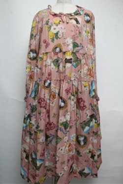 画像1: PINK HOUSE / ブーケモチーフプリントミディワンピース  ピンク S-25-05-20-1030-LO-OP-AS-ZS