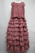 PINK HOUSE / ギンガムチェックパッチワークワンピース  赤 S-25-05-20-1031-LO-OP-HR-ZS