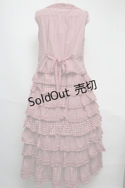 画像2: PINK HOUSE / ギンガムチェックパッチワークワンピース  赤 S-25-05-20-1031-LO-OP-HR-ZS