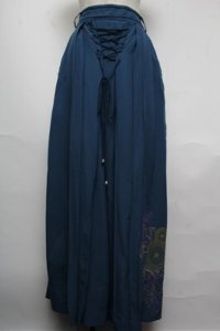 Ozz oneste / 刺繍袴スカート  紺 S-25-05-20-1037-OO-SK-AS-ZS