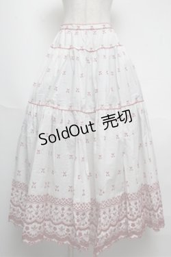画像1: PINK HOUSE / さくらんぼ刺繍スカート   S-25-05-20-1039-LO-SK-AS-ZT391
