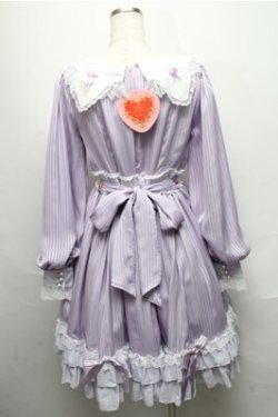 画像2: BABY,THE STARS SHINE BRIGHT / Little Kitten Luluna ストライプワンピース  ラベンダー S-25-05-20-020-BA-OP-HR-ZS