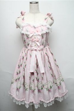 画像1: Angelic Pretty / すずらんBouquetジャンパースカート  ピンク S-25-05-20-023-AP-OP-HR-ZS