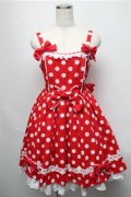 Angelic Pretty / ポルカドットジャンパースカート  赤 S-25-05-20-025-AP-OP-SZ-ZS