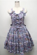 metamorphose / ガーデニングくまちゃんティアードジャンパースカート  ブルー系 S-25-05-20-029-ME-OP-AS-ZS