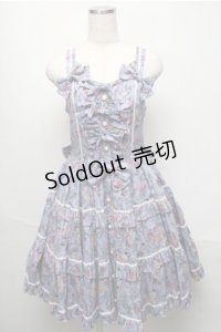 metamorphose / ガーデニングくまちゃんティアードジャンパースカート  ブルー系 S-25-05-20-029-ME-OP-AS-ZS