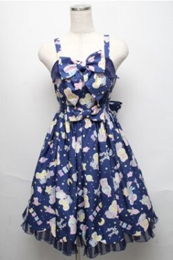 画像1: Angelic Pretty / SPACE TOYSジャンパースカート  紺 S-25-05-20-033-AP-OP-SZ-ZS