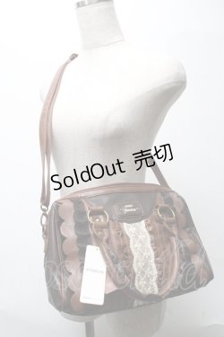 画像4: axes femme / 合皮配色フリルボストン  ブラウン S-25-05-21-003-AX-BG-HR-ZS
