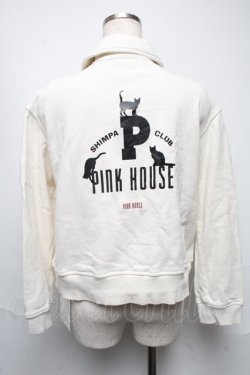 画像2: PINK HOUSE / キャットシルエットロゴプリントブルゾン  オフ S-25-05-21-035-LO-CO-AS-ZS