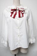 axes femme / マイメロディ/ブラウス  白ｘ赤 S-25-05-21-036-AX-BL-HR-ZS