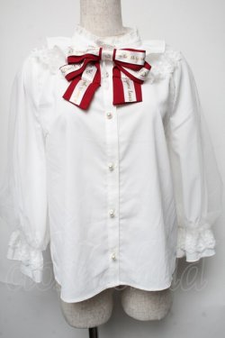 画像1: axes femme / マイメロディ/ブラウス  白ｘ赤 S-25-05-21-036-AX-BL-HR-ZS