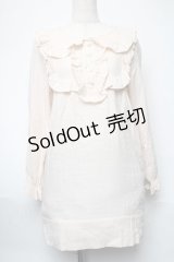 Katie / レースフリルヨークカットソーワンピース  ベージュ S-25-05-21-038-LO-OP-HR-ZS