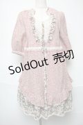 axes femme / カーディガン重ね着風ワンピース  ピンク S-25-05-21-041-AX-TO-HR-ZS