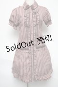axes femme / 半袖ブラウス風ワンピース  ピンク S-25-05-21-042-AX-OP-HR-ZS