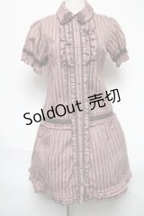 axes femme / 半袖ブラウス風ワンピース  ピンク S-25-05-21-042-AX-OP-HR-ZS