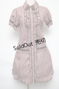 画像1: axes femme / 半袖ブラウス風ワンピース  ピンク S-25-05-21-042-AX-OP-HR-ZS