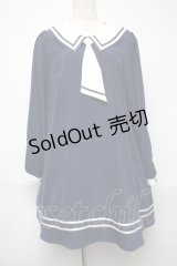 Amavel / セーラーAラインワンピース  紺 S-25-05-21-043-CA-OP-HR-ZS