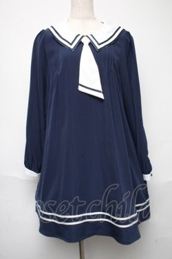 画像1: Amavel / セーラーAラインワンピース  紺 S-25-05-21-043-CA-OP-HR-ZS