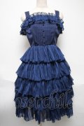 ATELIER PIERROT / シャイニーシフォンコルセットドレス  紺 S-25-05-21-047-EL-OP-HR-ZS