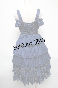 画像2: ATELIER PIERROT / シャイニーシフォンコルセットドレス  紺 S-25-05-21-047-EL-OP-HR-ZS