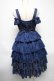 画像2: ATELIER PIERROT / シャイニーシフォンコルセットドレス  紺 S-25-05-21-047-EL-OP-HR-ZS (2)