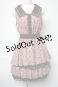 axes femme / ドットシフォン切替ワンピース  ピンク S-25-05-21-053-AX-TO-HR-ZS