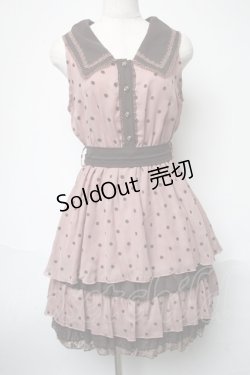 画像1: axes femme / ドットシフォン切替ワンピース  ピンク S-25-05-21-053-AX-TO-HR-ZS