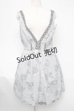 画像1: axes femme / バラ柄ジャガードタックワンピース  グレー S-25-05-21-057-AX-OP-HR-ZS