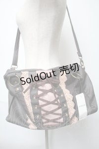 axes femme / レースUP合皮2wayボストン  ブラウンｘピンク S-25-05-21-006-AX-BG-HR-ZS