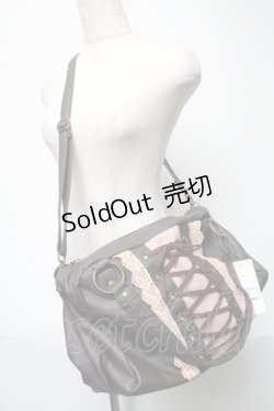 画像2: axes femme / レースUP合皮2wayボストン  ブラウンｘピンク S-25-05-21-006-AX-BG-HR-ZS