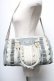 画像1: axes femme / 合皮配色フリルボストン  グレーｘサックス S-25-05-21-008-AX-BG-HR-ZS (1)